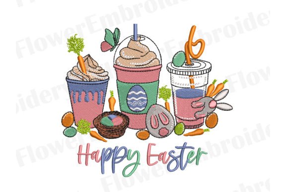 Easter Coffee Cups Embroidery Review