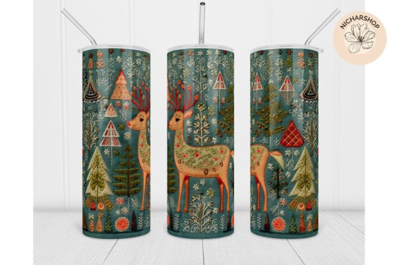Review: 20oz Deer Embroidery Christmas Tumbler5
