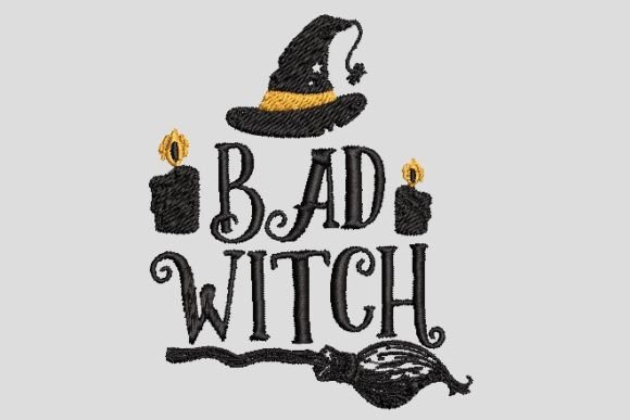 Review: Bad Witch Hat Broom Halloween Embroidery