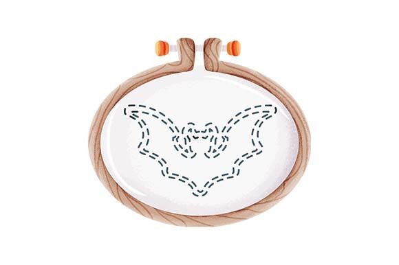 Reviewing Embroidery Hoop with Halloween Bat for Merch