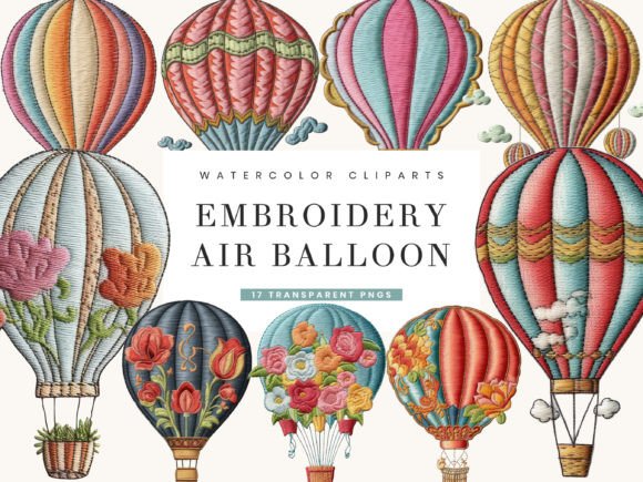 Reviewing the Embroidery Balloon Clipart Bundle
